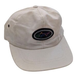 Greg Norman Canvas Leather Strapback Gold Hat Vintage White‎